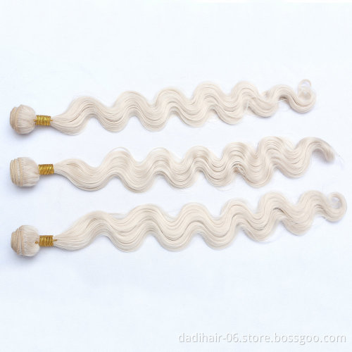 Adorable Soft Premium Heat Resistant Fiber 613 Blonde Hair Weave For White Women,Naked Body Wave Long Hair Bundles 100g 30 Inch